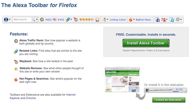 Alexa плагин для Mozilla Firefox